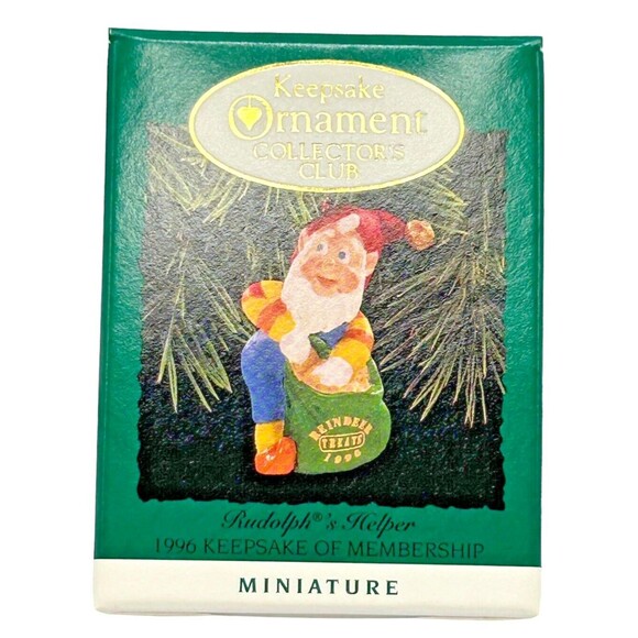 Hallmark Keepsake Christmas Ornament "Rudolphs Helper" 1996 Miniature Collectors - Picture 1 of 11